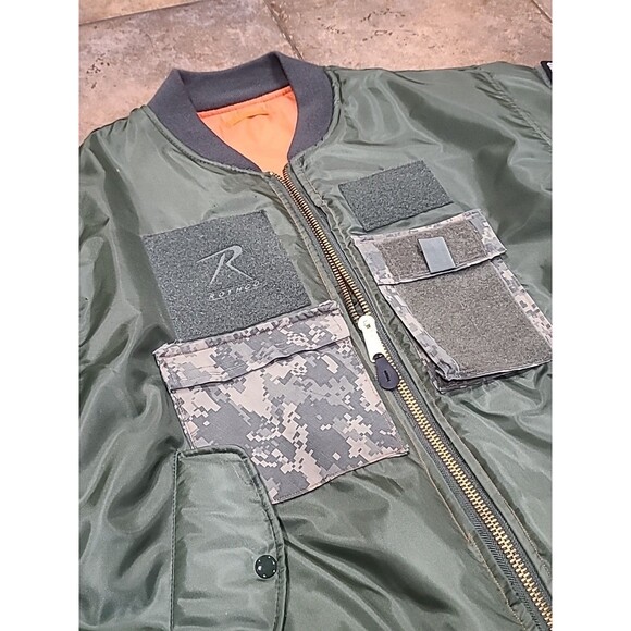 NWOT ROTHCO Military Sage Green Reversible AF MA-1 Bomber Flight Jacket Men 2XL - Picture 3 of 10